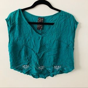 Nordstrom Teal Crop Top